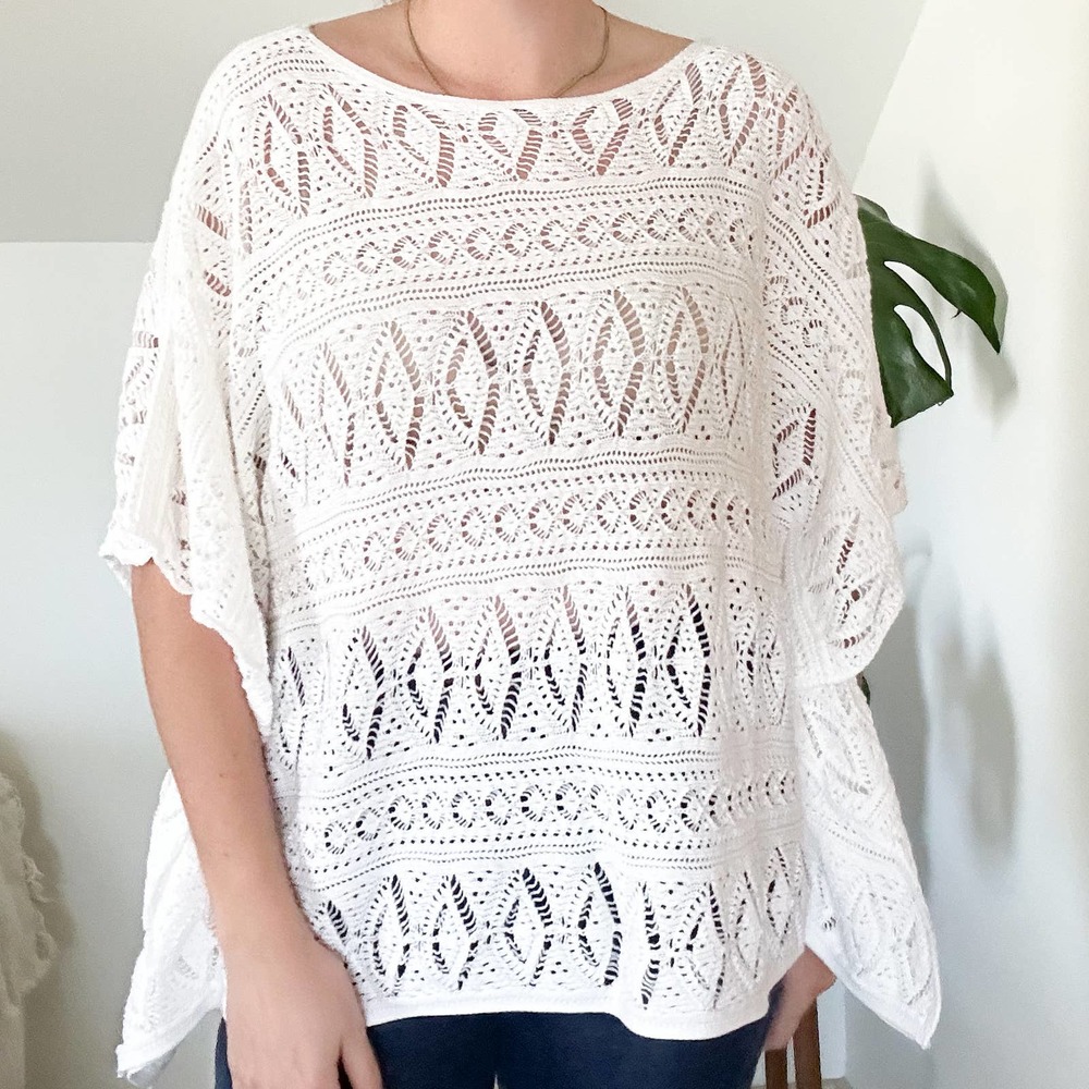 Ralph Lauren White Poncho